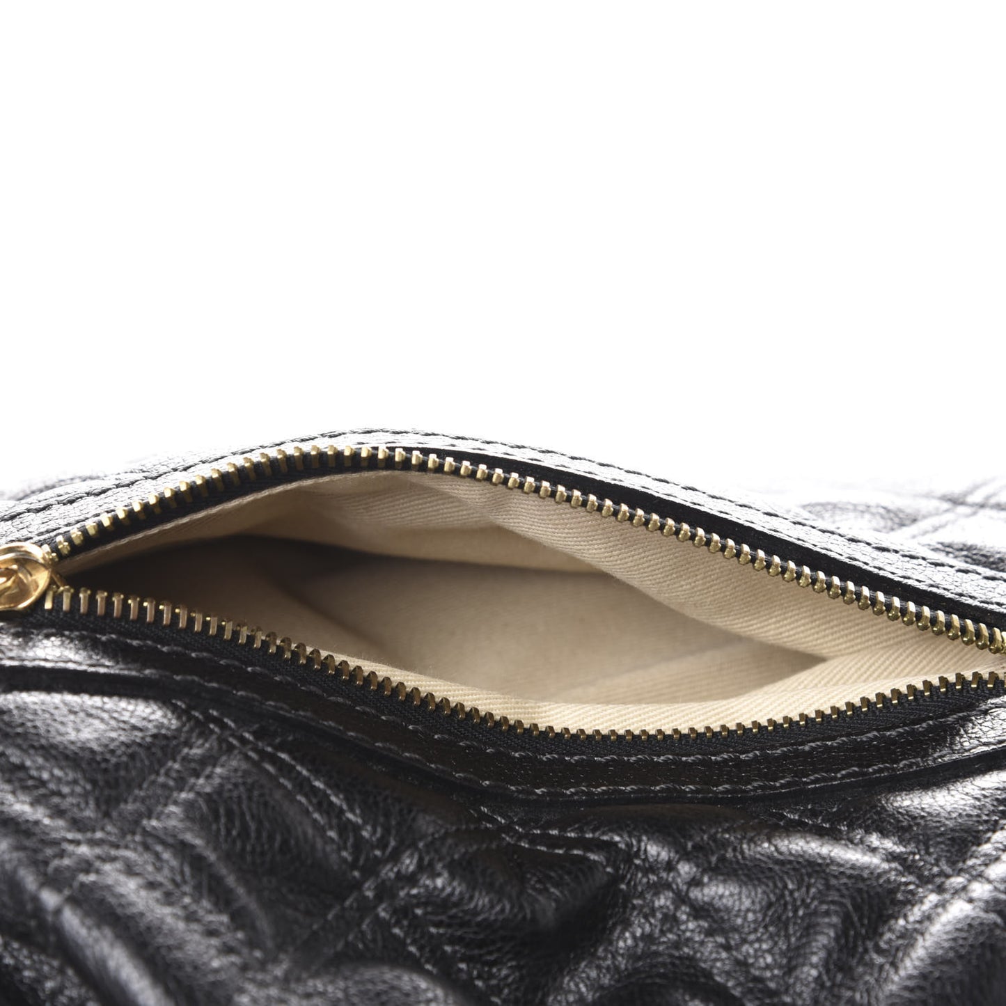 Calfskin Quilted Stam Black