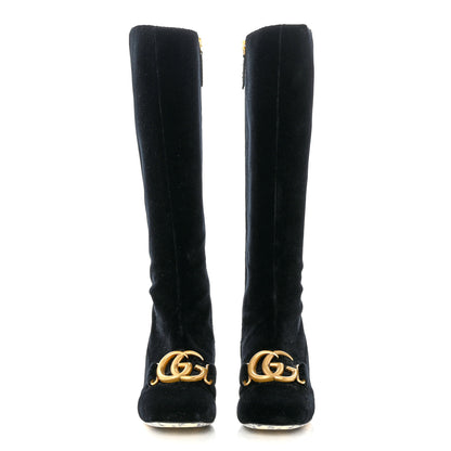 Gucci Velvet GG Victoire 55mm Boots 36 Black 2 of 9
