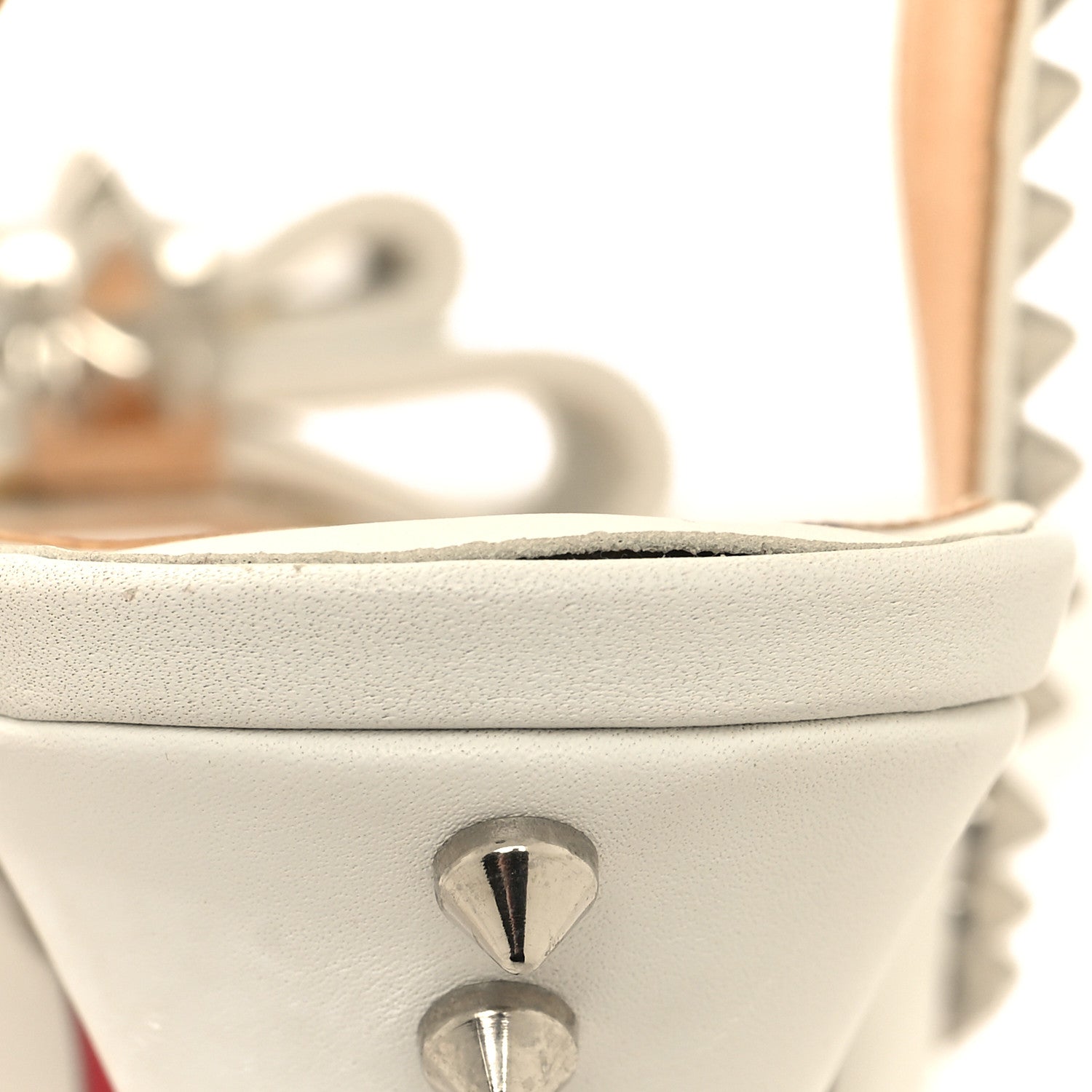 Christian Louboutin Calfskin Lady Clou Spikes VIP 150 Pumps 35 White 8 of 9