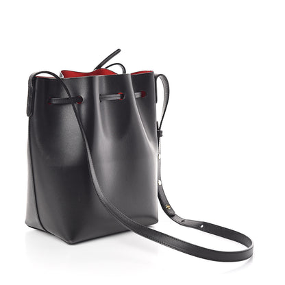 Mansur Gavriel Vegetable Tanned Calfskin Mini Bucket Bag Black Flamma 3 of 10