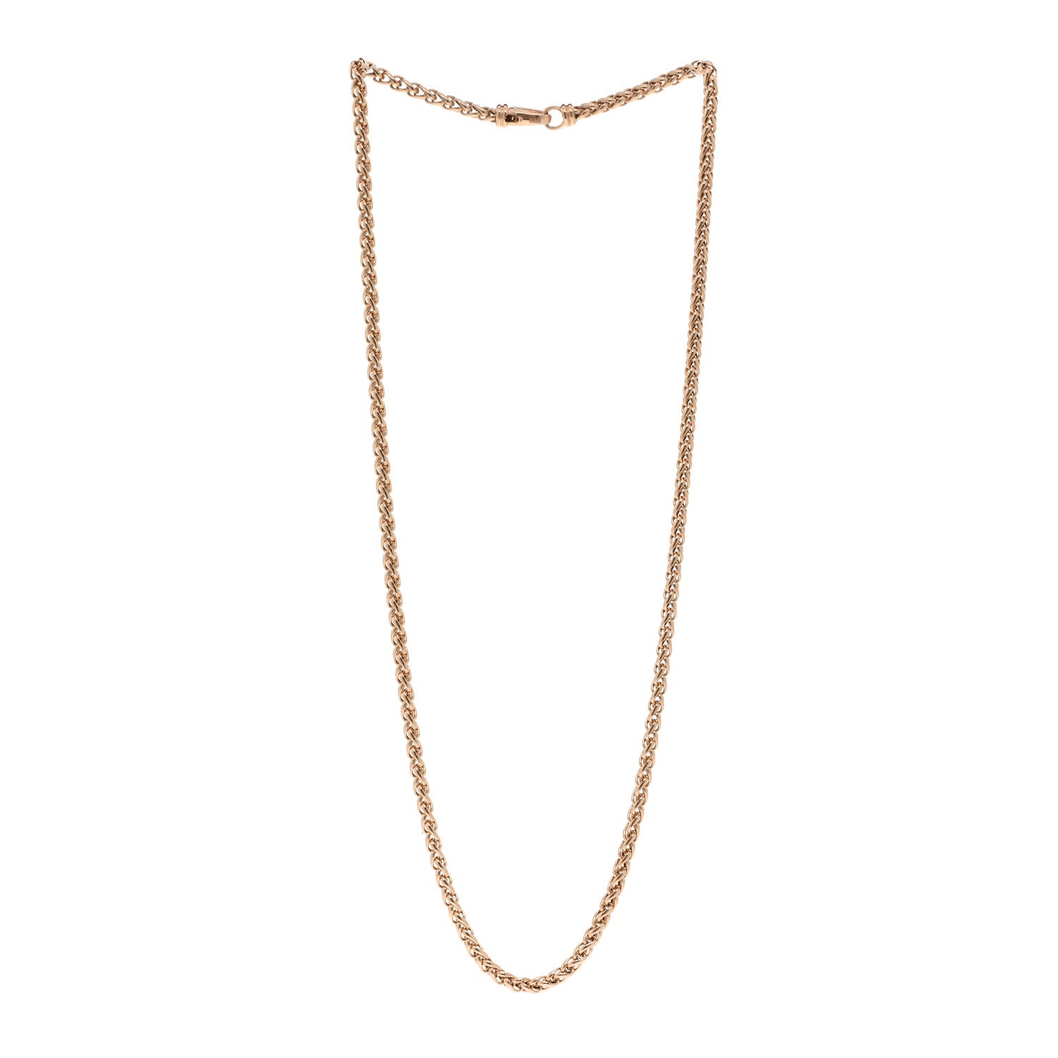 David Yurman 18K Rose Gold 4mm Wheat Chain Necklace 24" 3 of 4
