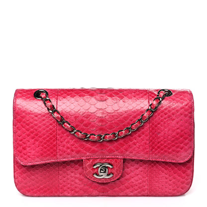 Chanel Snakeskin Medium Double Flap Pink 1 of 12