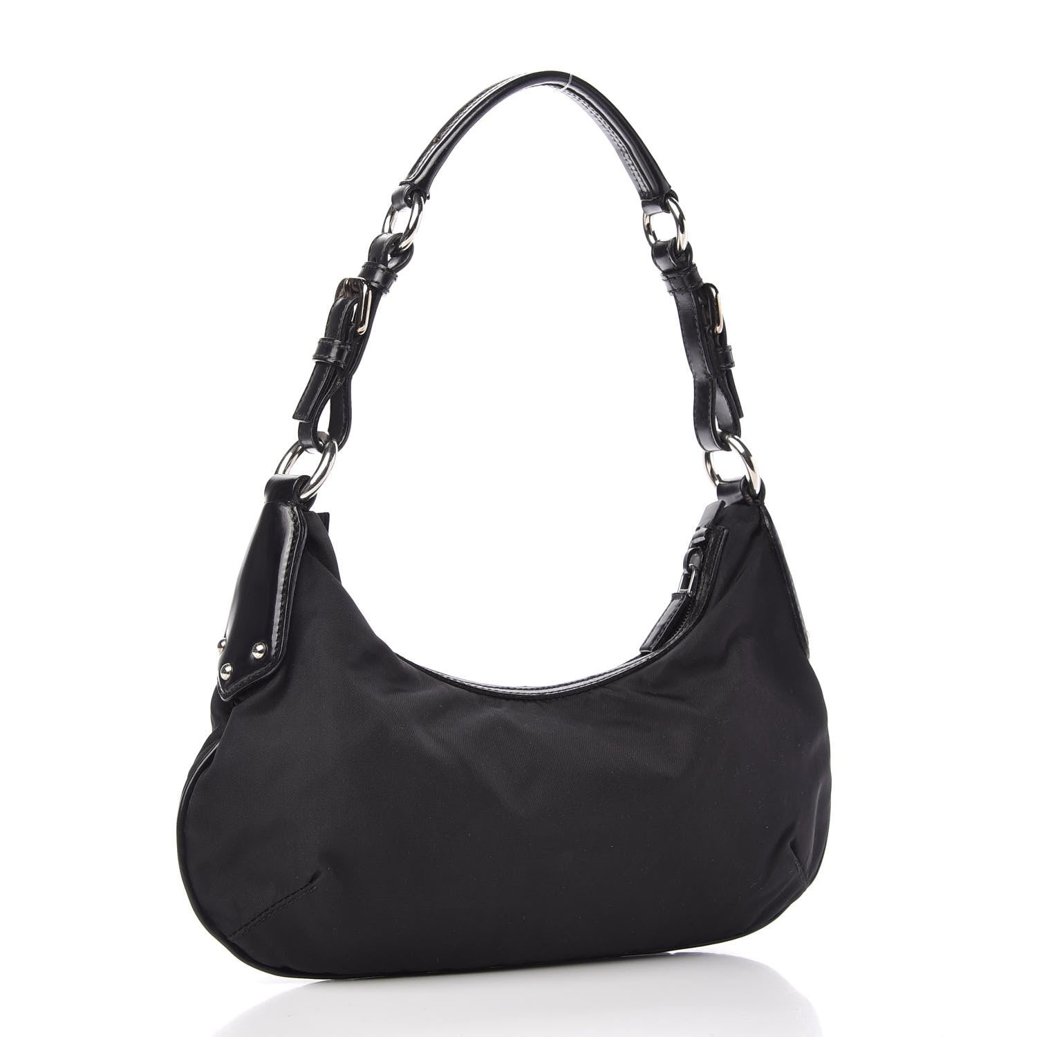 Prada Tessuto Nylon Vela Robot Triangle Hobo Black 3 of 10