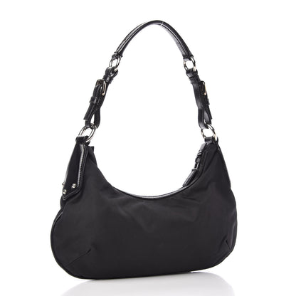 Prada Tessuto Nylon Vela Robot Triangle Hobo Black 3 of 10