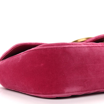 Gucci Velvet Matelasse Small GG Marmont Shoulder Bag Light Raspberry Rose 7 of 8
