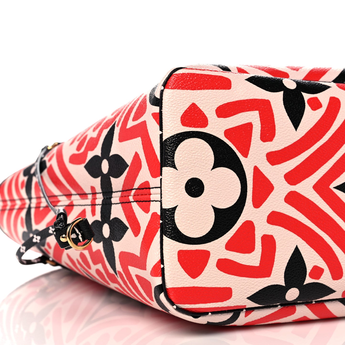 Monogram Giant Crafty Neverfull MM Creme Rouge Black