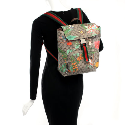 Gucci GG Supreme Monogram Tian Web Single Buckle Backpack Beige Multicolor New Acero 2 of 7