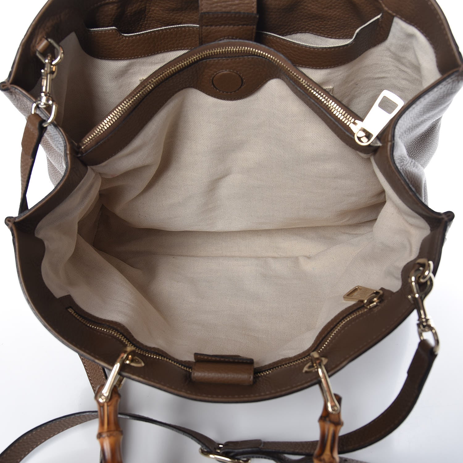Gucci Cellarius Calfskin Large Bamboo Shopper Tote Acero 6 of 15