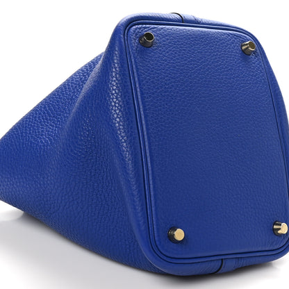 Hermes Taurillon Clemence Picotin Lock 18 PM Bleu Electrique 8 of 9