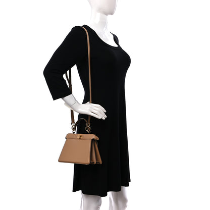 Fendi Shiny Nappa Petite Peekaboo I SEE U Satchel Miele Scuro 2 of 8
