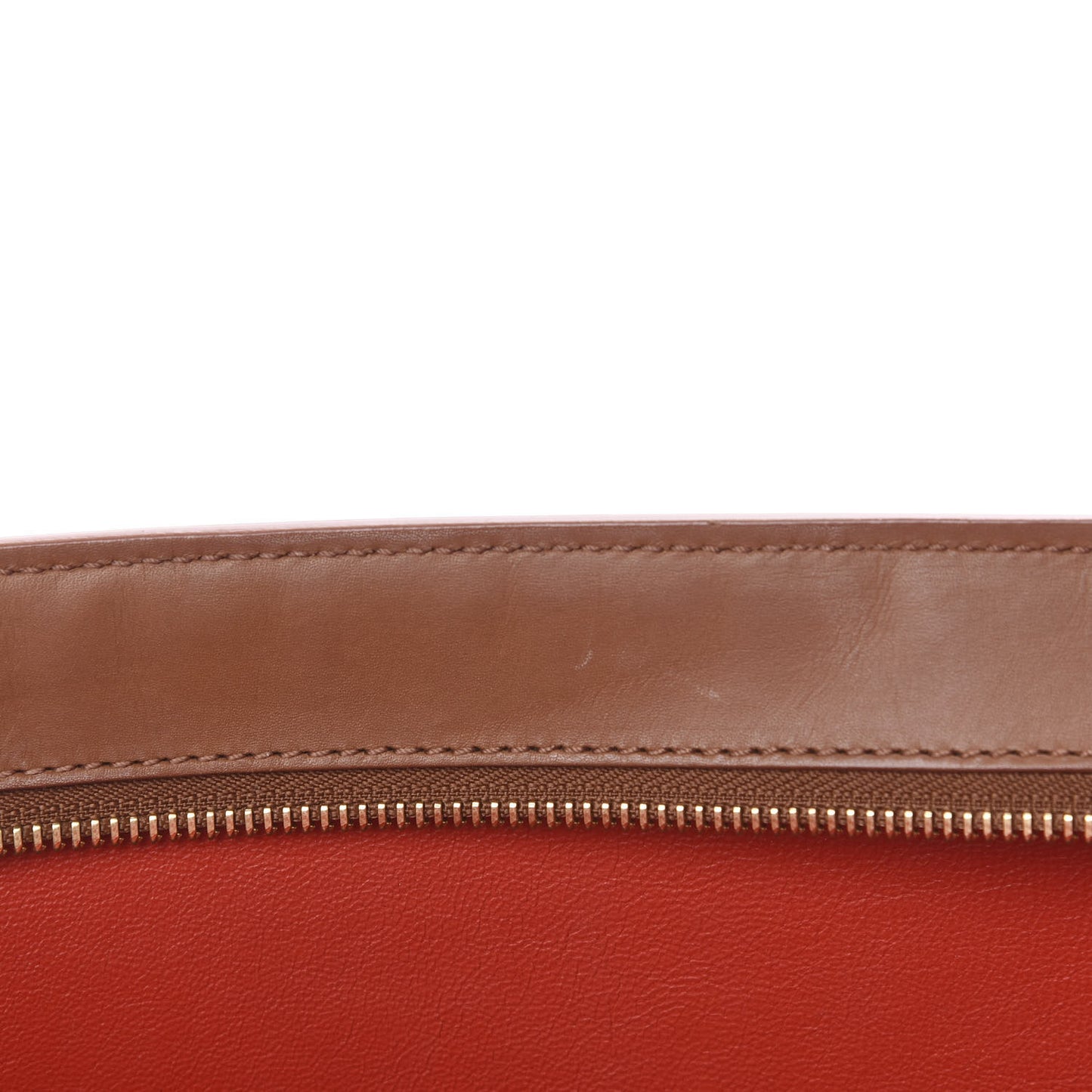 Natural Calfskin Suede Medium Bi-Color Trapeze Tan