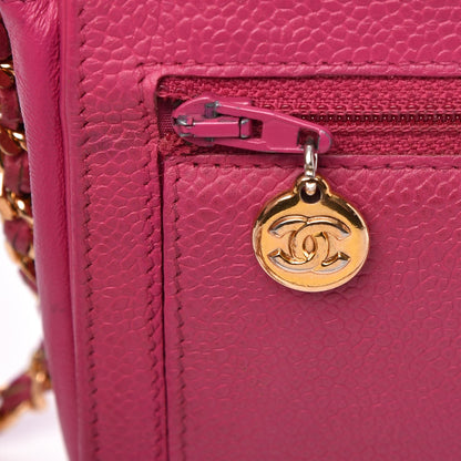 Chanel Caviar Timeless CC Wallet On Chain WOC Dark Pink 14 of 16