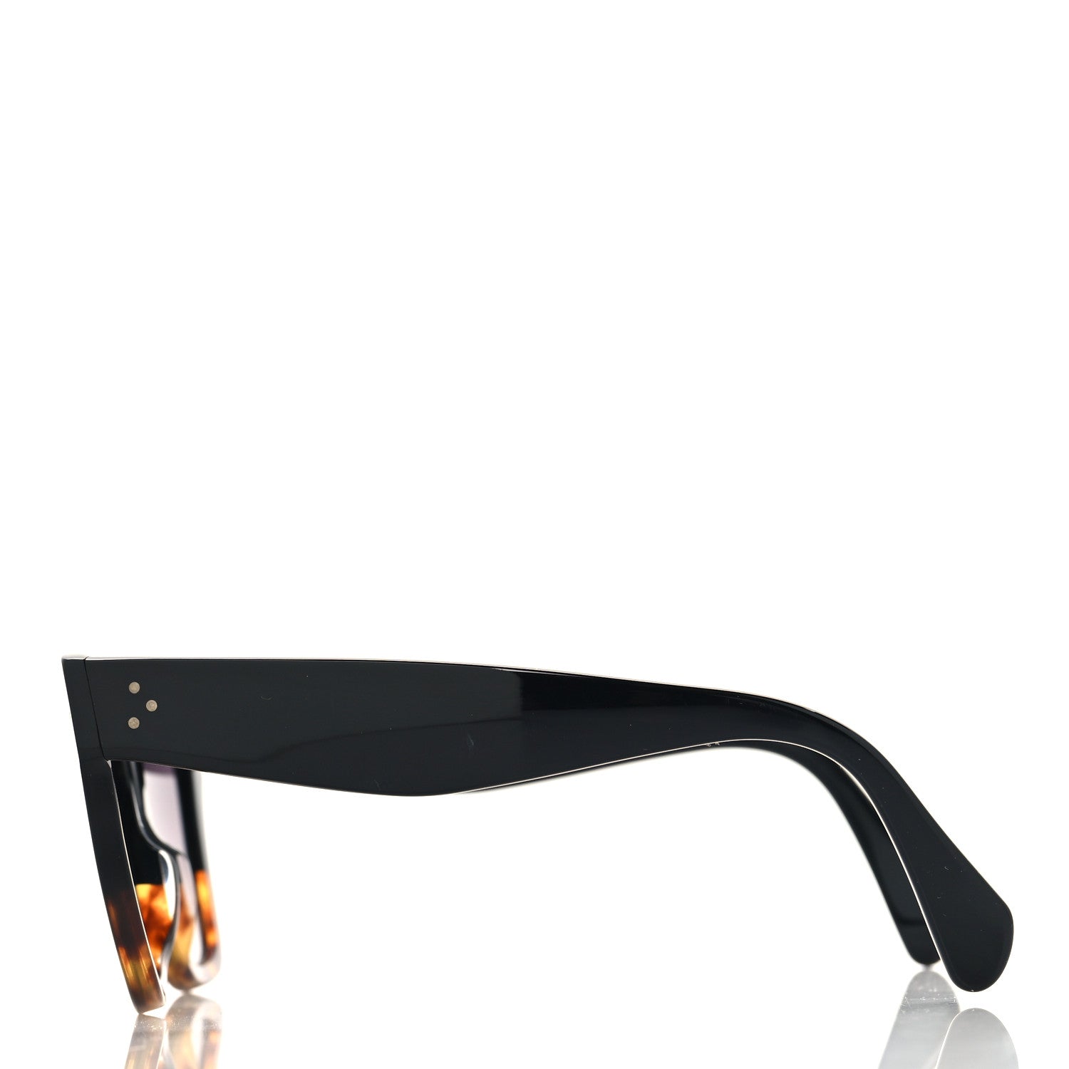Celine Acetate Polarized Cat Eye Sunglasses CL4004IN Havana Black 3 of 8
