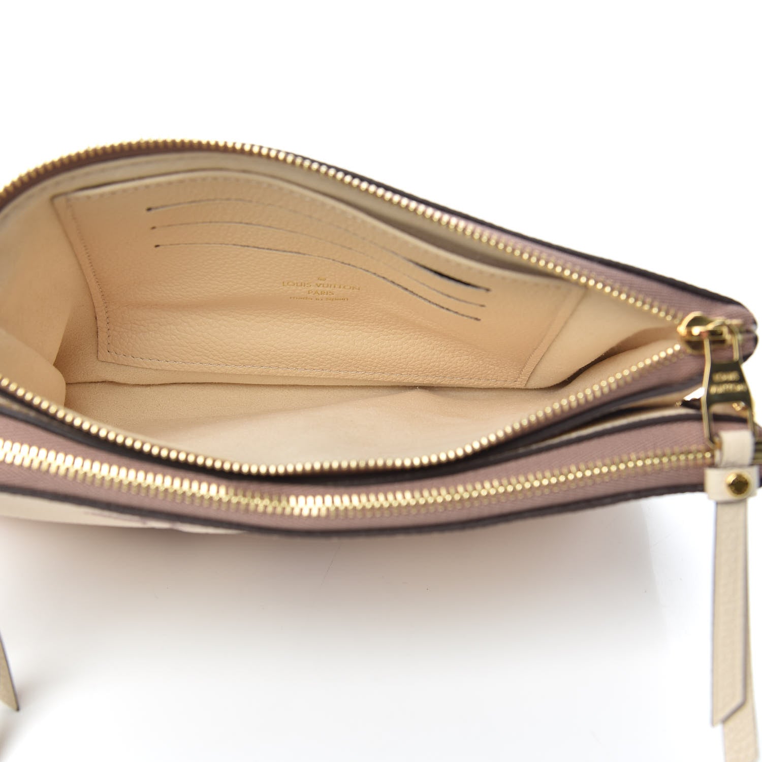 Louis Vuitton Empreinte Monogram Giant Double Zip Pochette Creme Bois De Rose 6 of 10