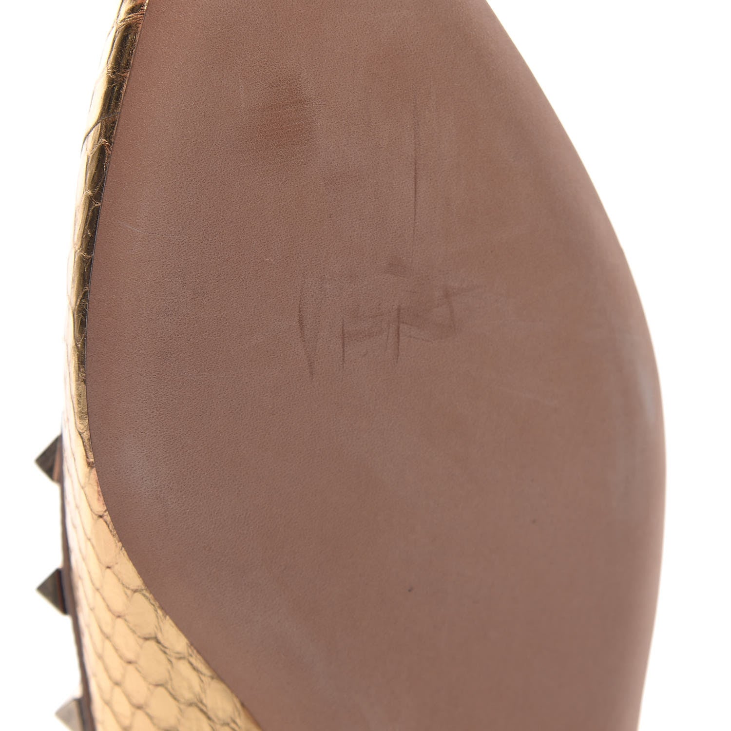 Valentino Garavani Metallic Watersnake Rockstud Ballerina Flats 41 Gold Poudre 10 of 12