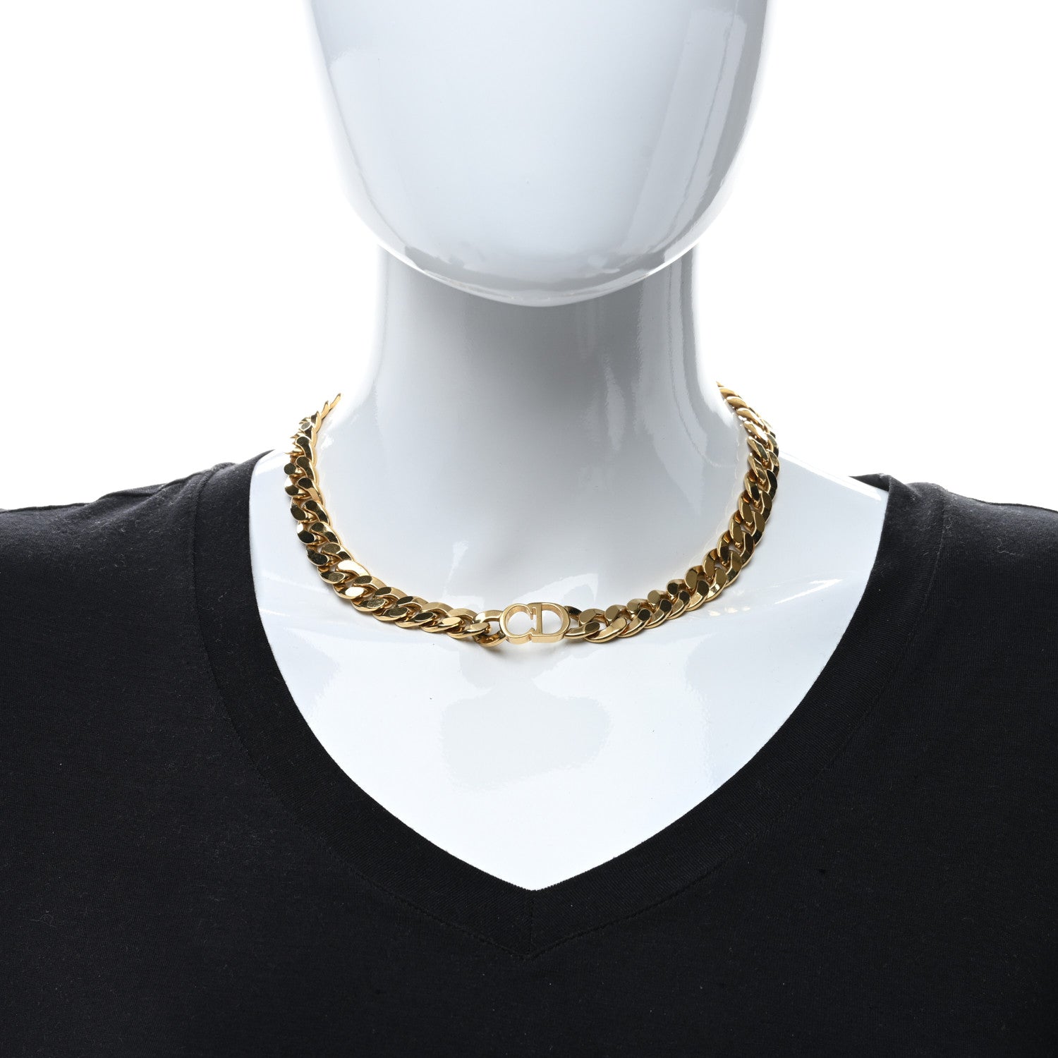 Christian Dior Metal Danseuse Etoile Chain Choker Necklace Gold 3 of 4