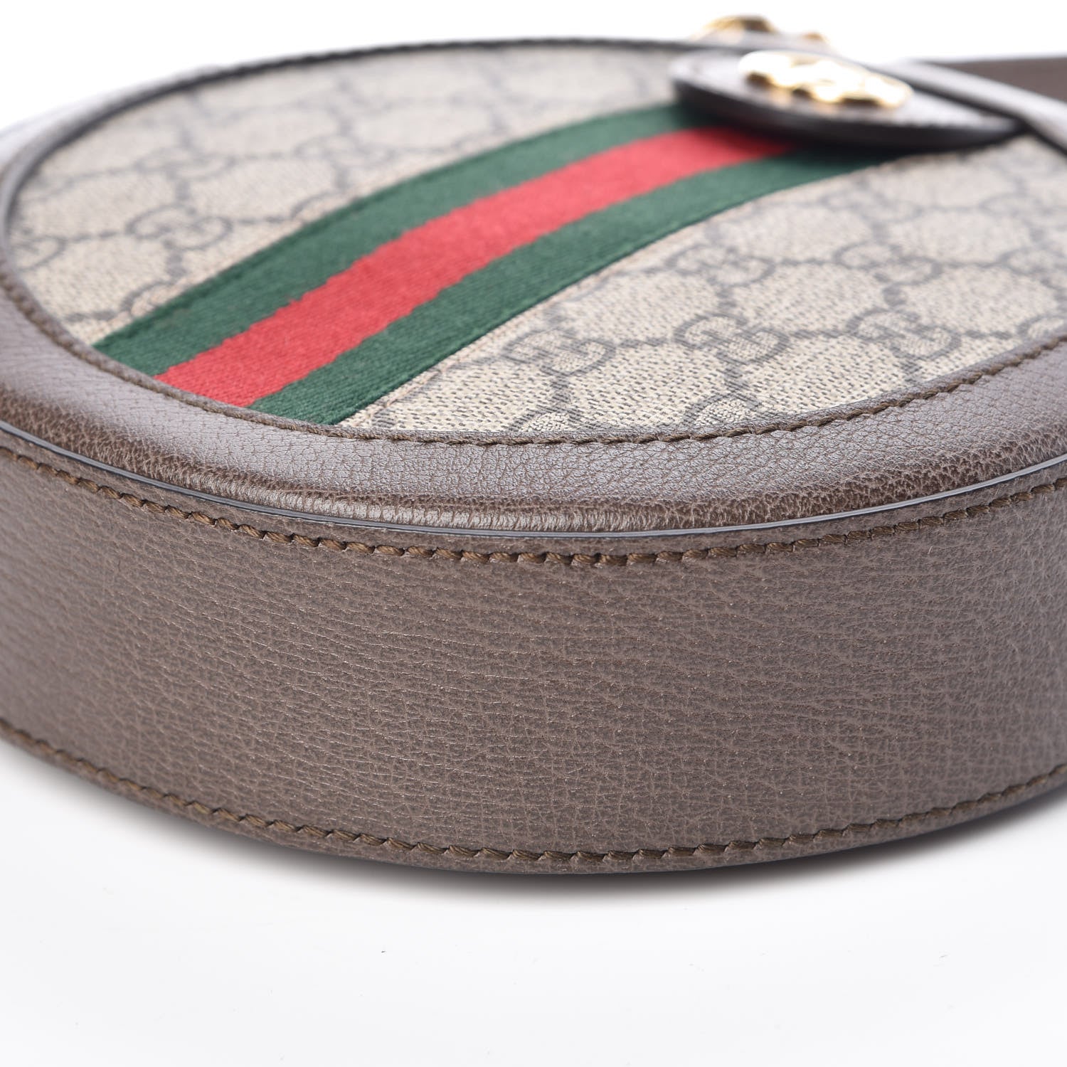 Gucci GG Supreme Monogram Web Mini Ophidia Round Shoulder Bag Brown 9 of 9