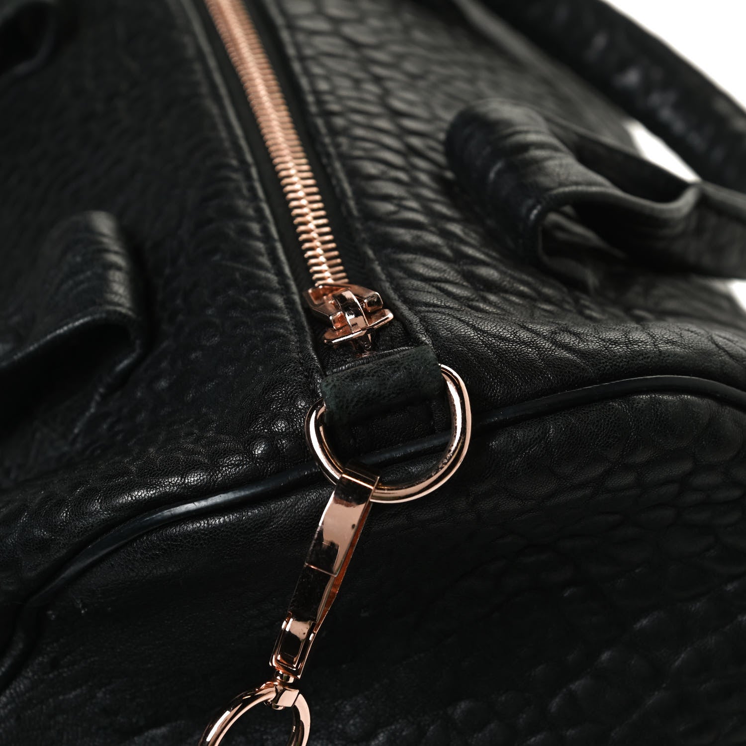 Alexander Wang Pebbled Lambskin Rocco Black Rose Gold Hardware 16 of 16