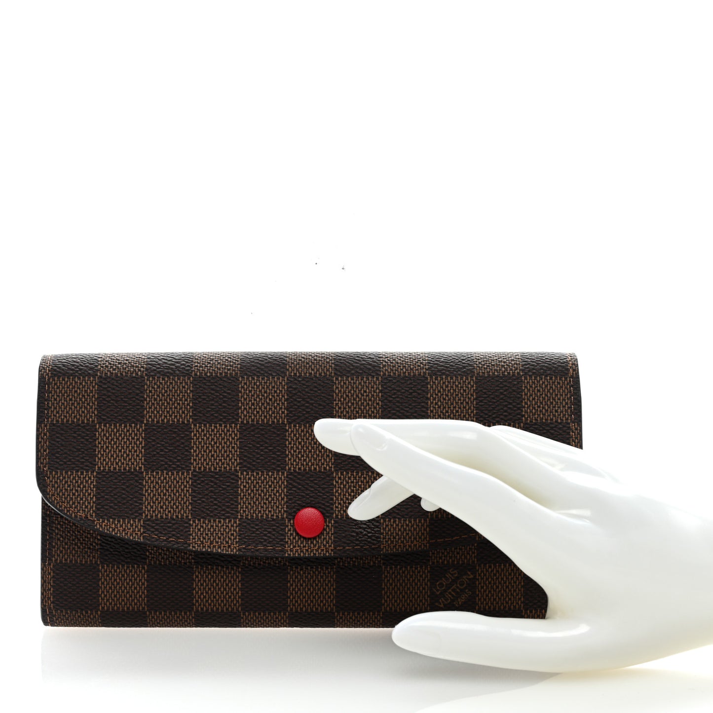 Damier Ebene Emilie Wallet Red
