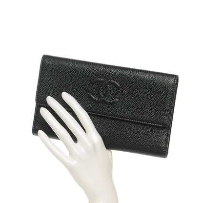 Chanel Caviar Timeless CC Flap Wallet Black 2 of 9