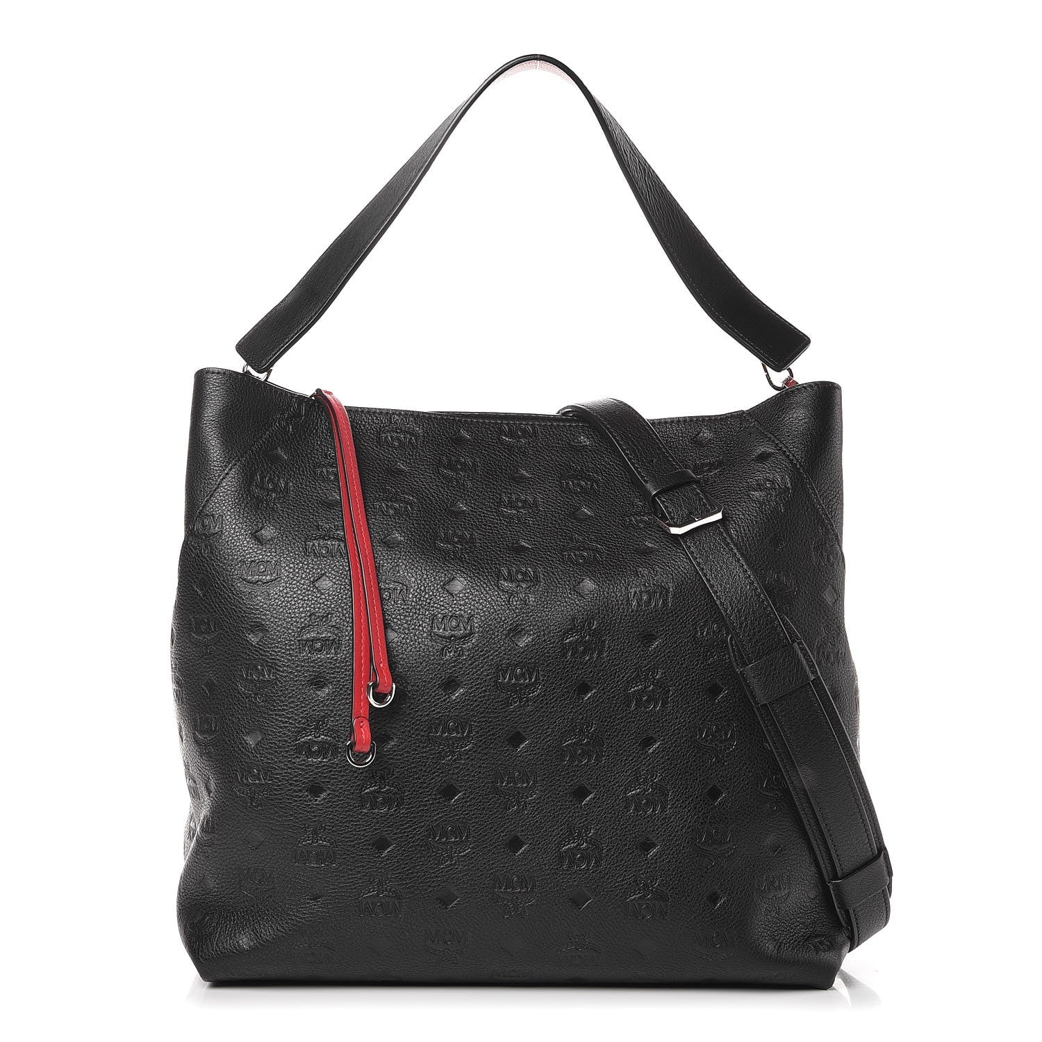 MCM Grained Calfskin Large Klara Hobo Black 1 of 8