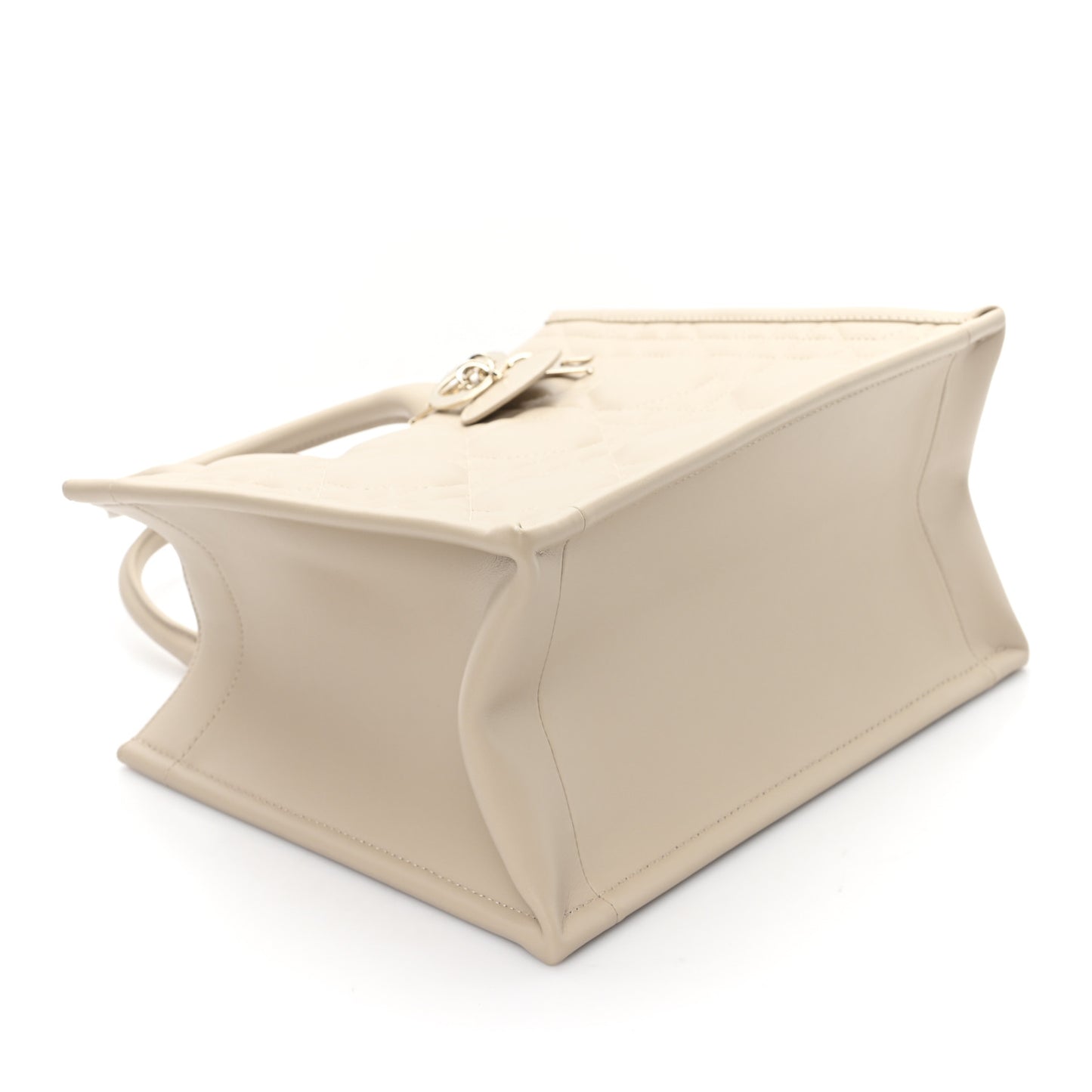 Calfskin Macrocannage Small Book Tote Taupe