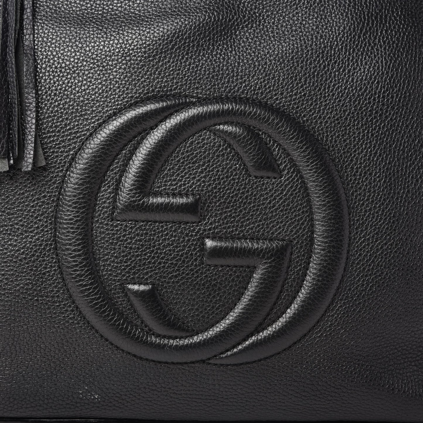 Pebbled Calfskin Large Soho Hobo Black