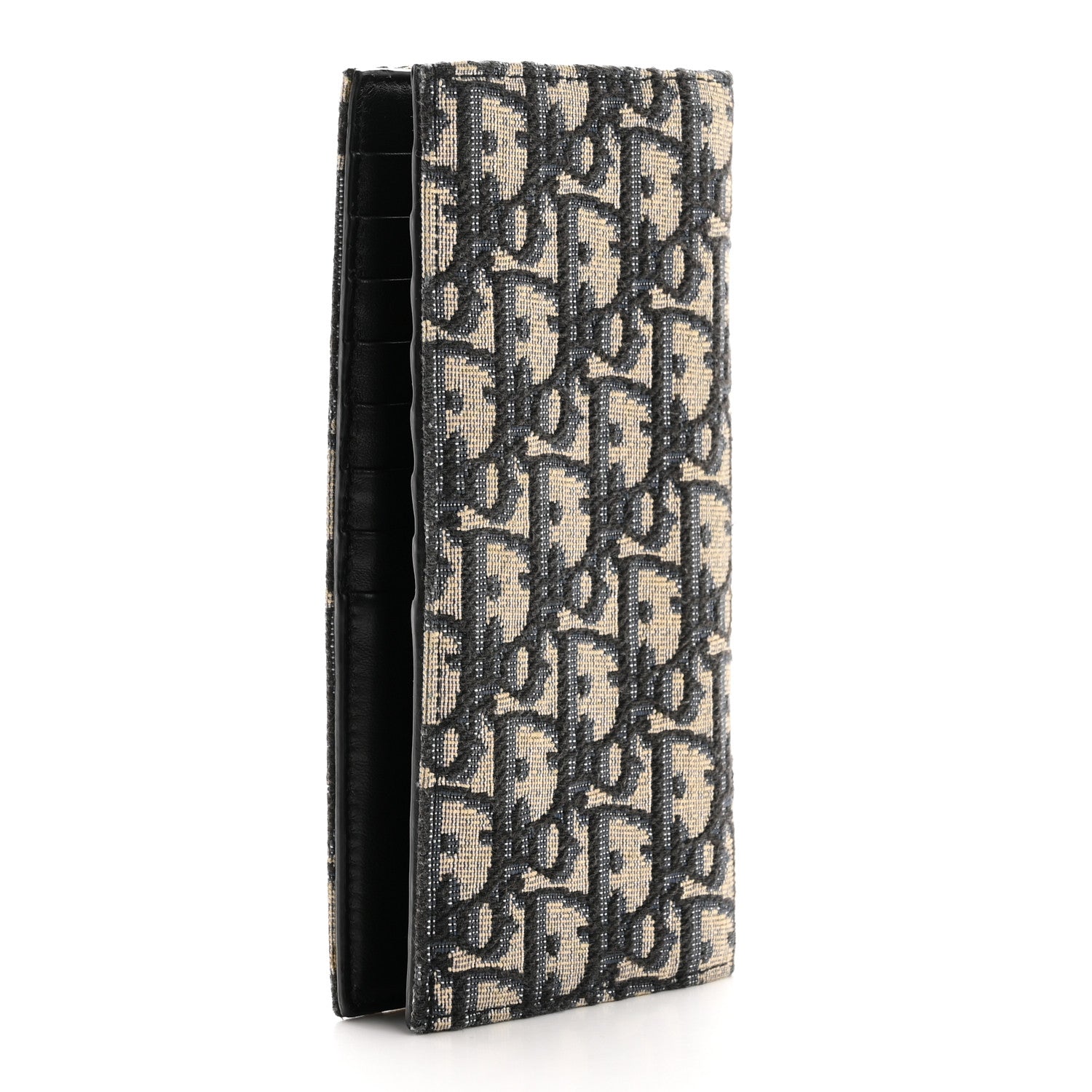 Christian Dior Oblique Long Vertical Wallet Blue Multicolor 3 of 8