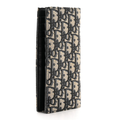 Christian Dior Oblique Long Vertical Wallet Blue Multicolor 3 of 8
