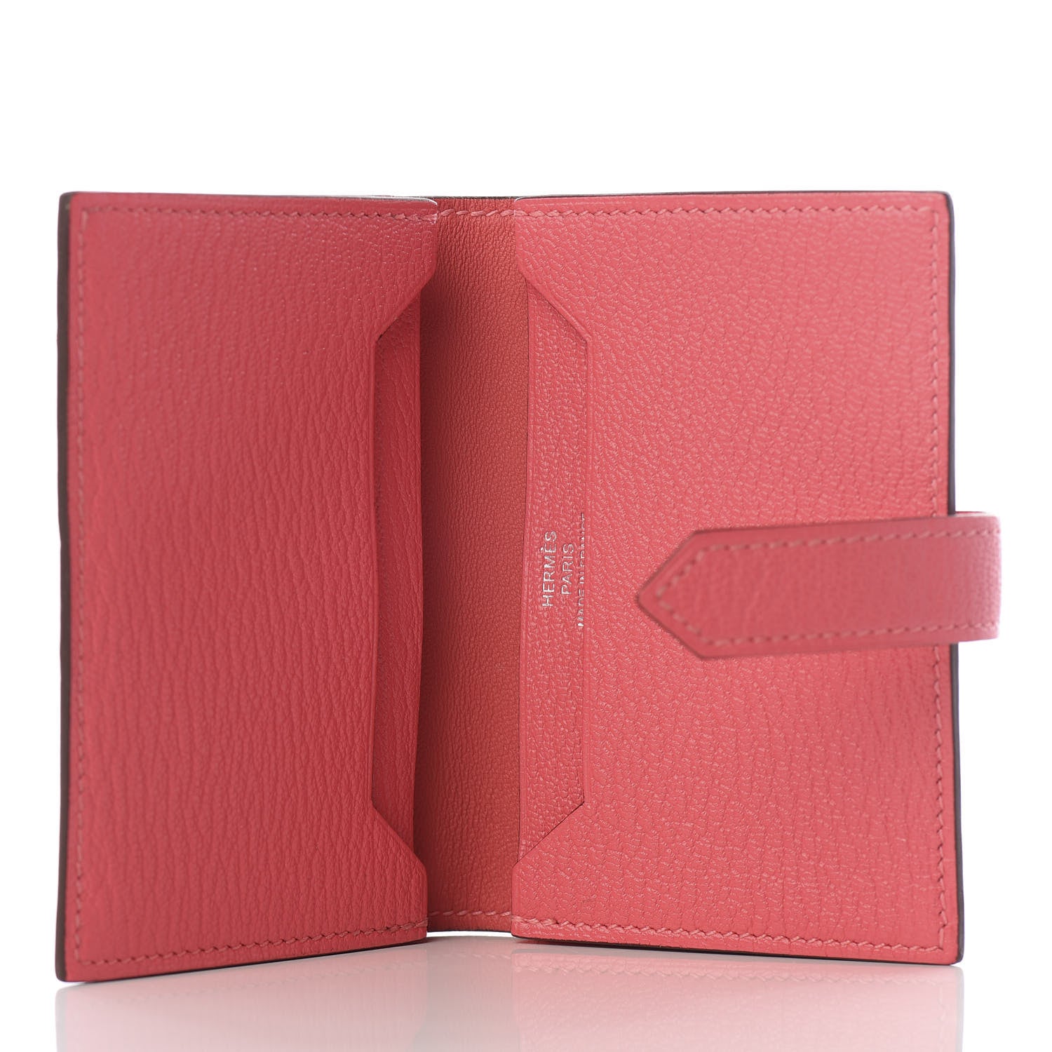 Hermes Chevre Mysore Bearn Card Holder Wallet Rose Lipstick 4 of 8