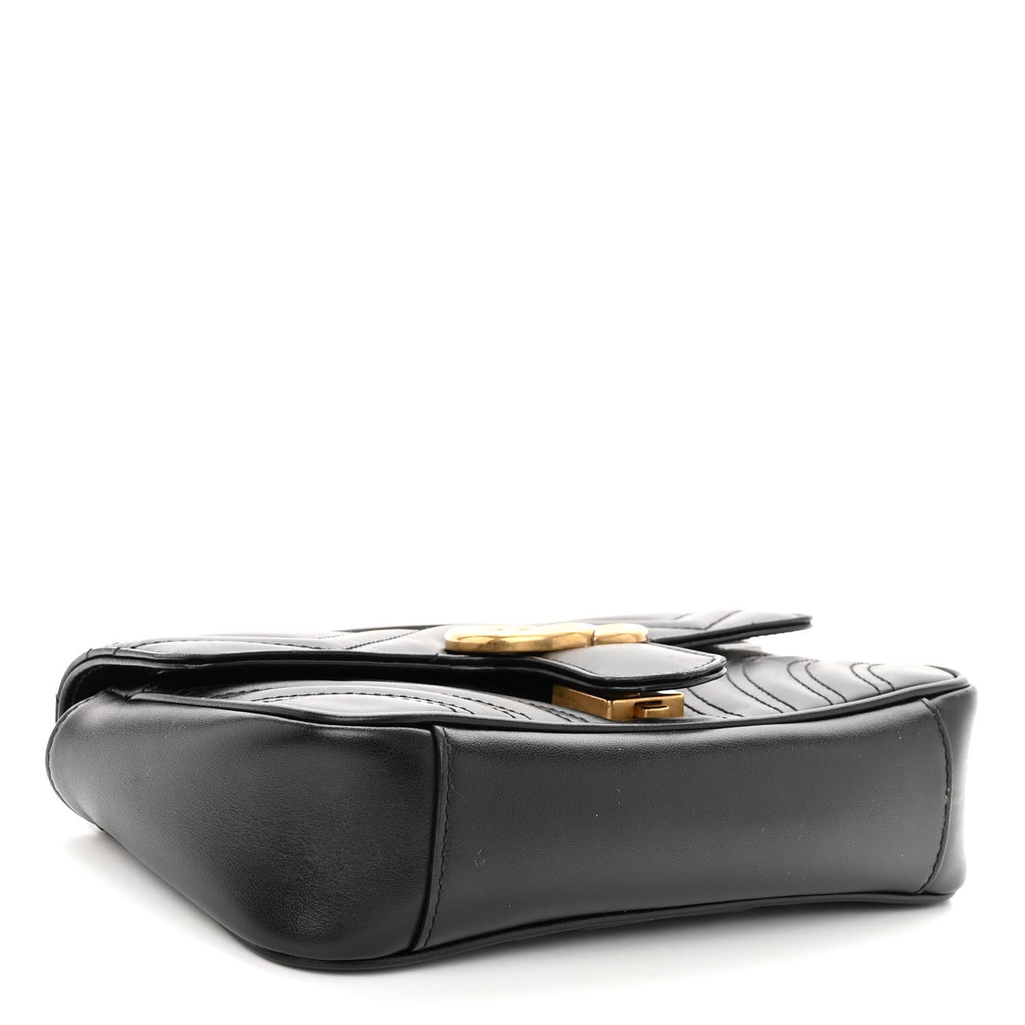 Calfskin Matelasse Mini GG Marmont Shoulder Bag Black