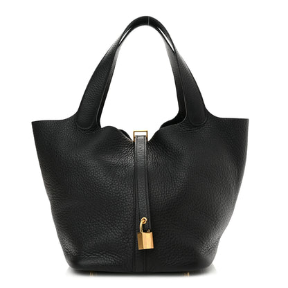 Hermes Taurillon Clemence Picotin Lock 22 MM Black 1 of 11