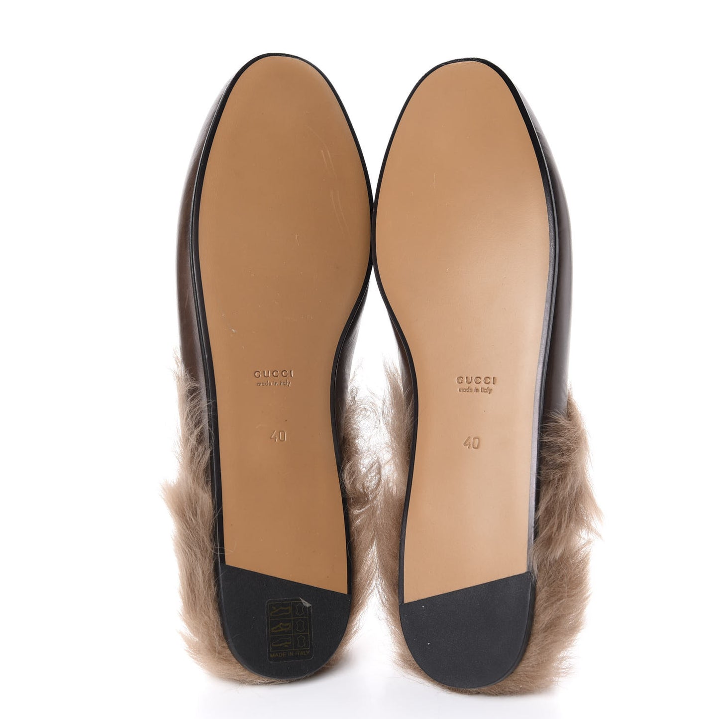 Calfskin Fur Womens Princetown Slippers 40 Brown