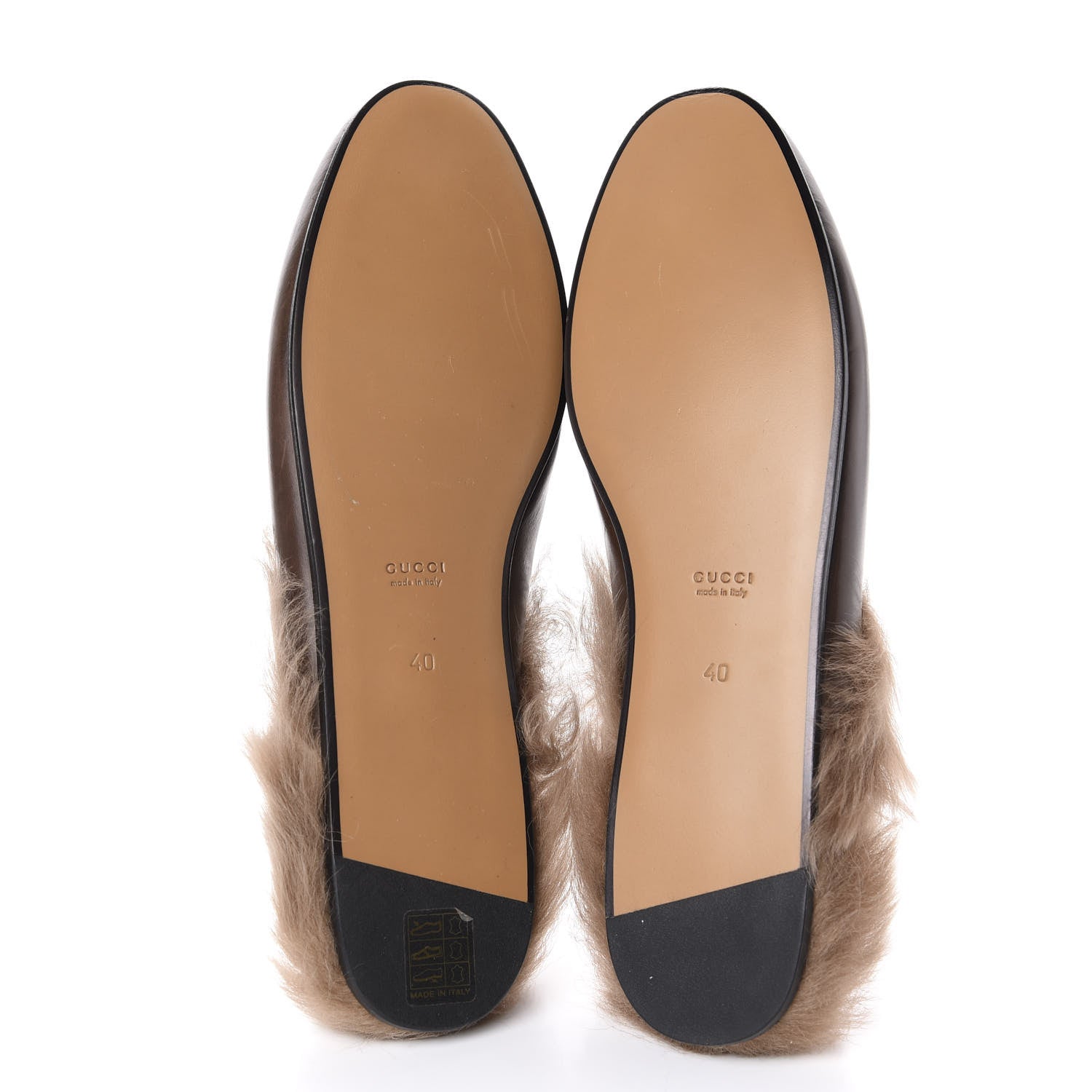 Gucci Calfskin Fur Womens Princetown Slippers 40 Brown 5 of 9