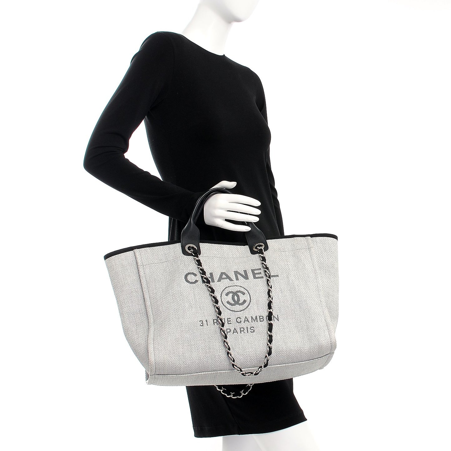 Canvas Large Deauville Tote Grey