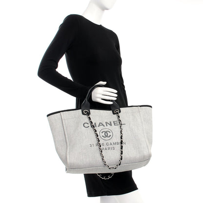 Chanel Canvas Large Deauville Tote Grey 3 of 8