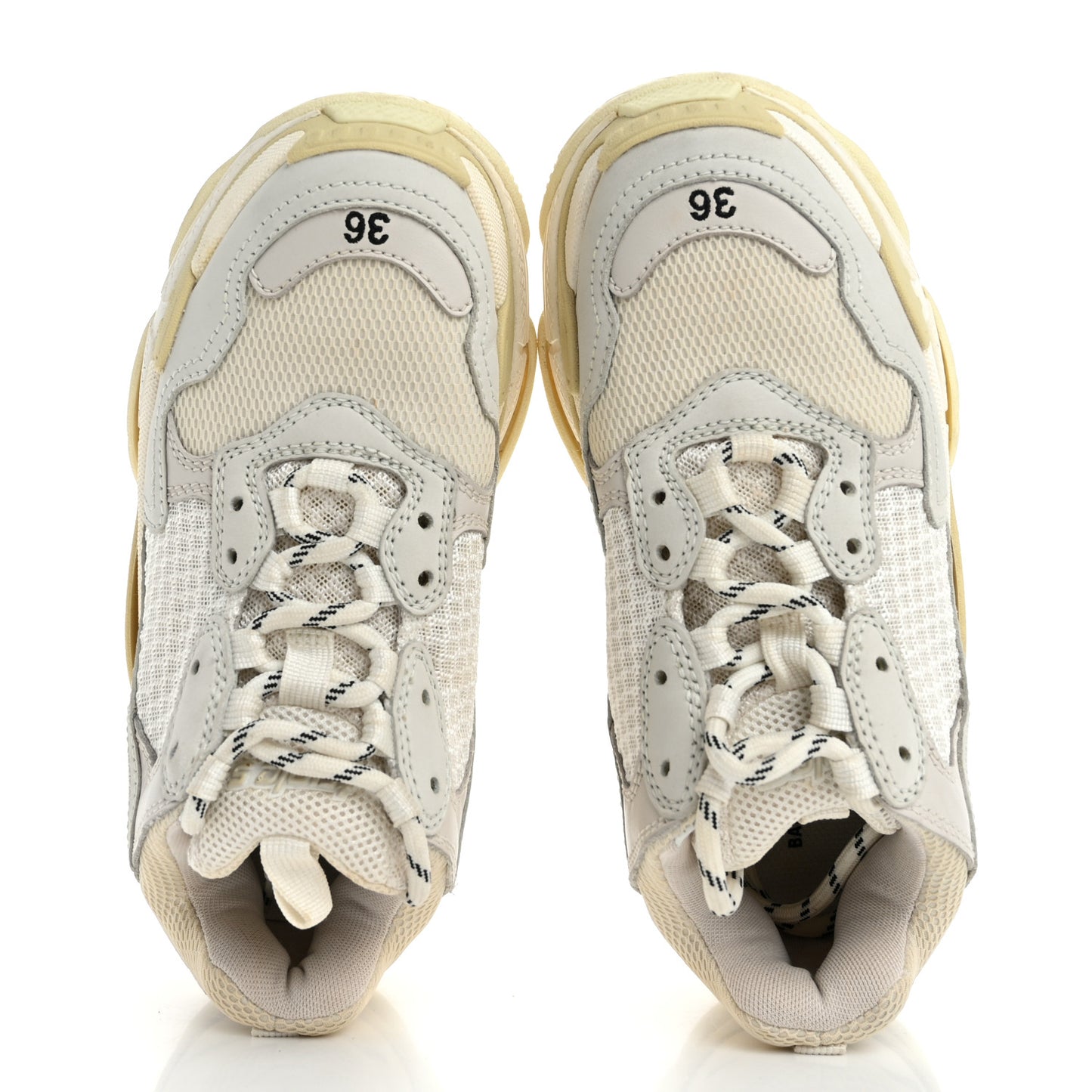 Fabric Mesh Womens Triple S Sneakers 36 White