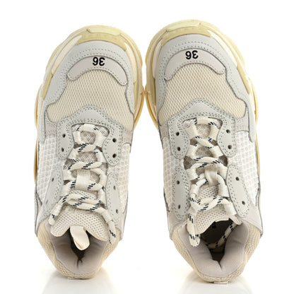 Balenciaga Fabric Mesh Womens Triple S Sneakers 36 White 2 of 13