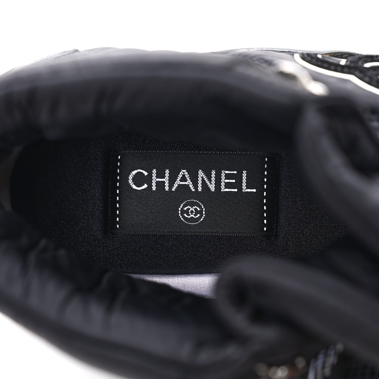 Chanel Fabric Calfskin Suede Womens CC Sneakers 40 Black 7 of 8