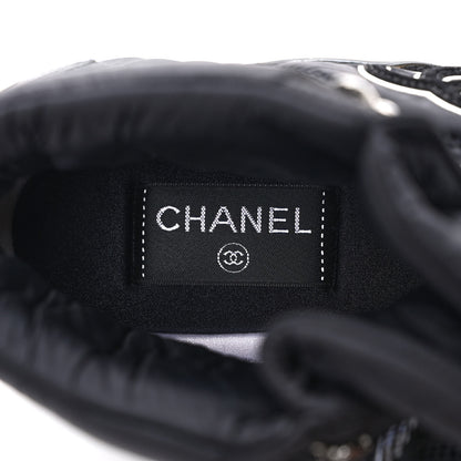 Chanel Fabric Calfskin Suede Womens CC Sneakers 40 Black 7 of 8