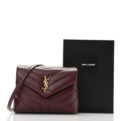 Saint Laurent Calfskin Y Quilted Monogram Toy Loulou Monogram Crossbody Bag Rouge Legion 10 of 10