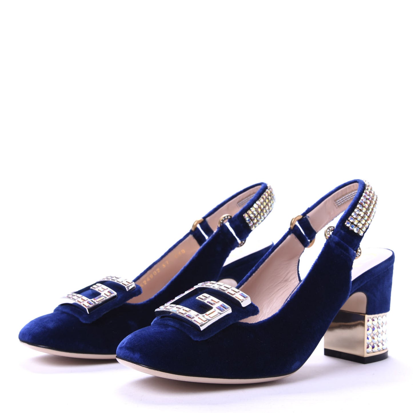 Velvet Crystal Square G Madelyn Slingbacks 37 Cobalt Blue