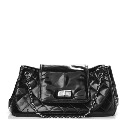 Chanel Vinyl Quilted Mademoiselle Accordion Flap Black 1 of 21