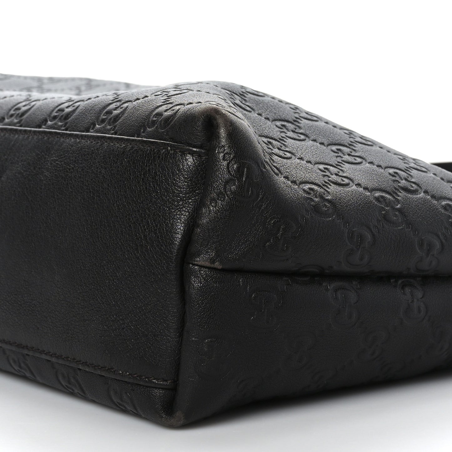 Guccissima Medium Zippered Shopping Tote Black