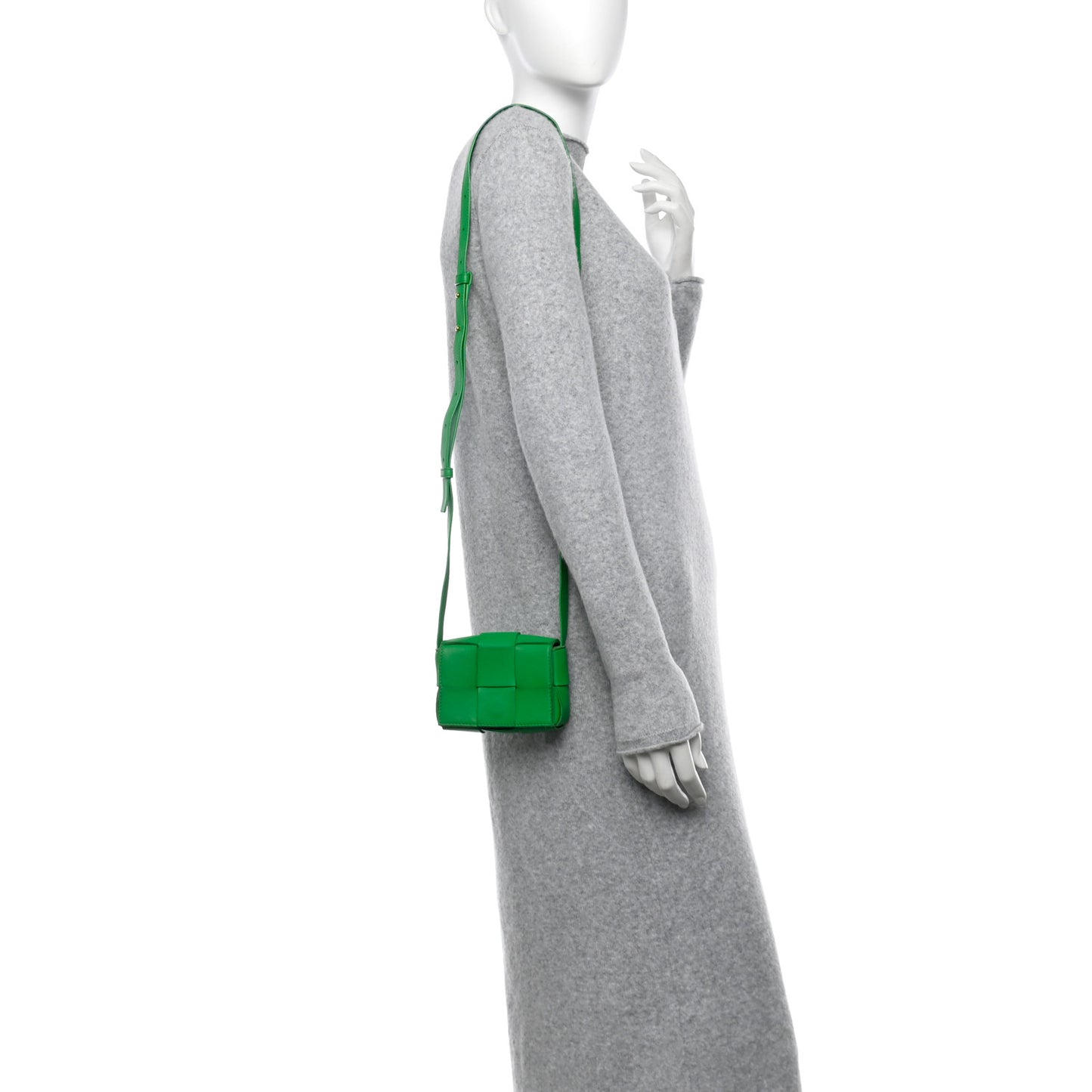 Lambskin Maxi Intrecciato Extra Mini Cassette Crossbody Bag Parakeet