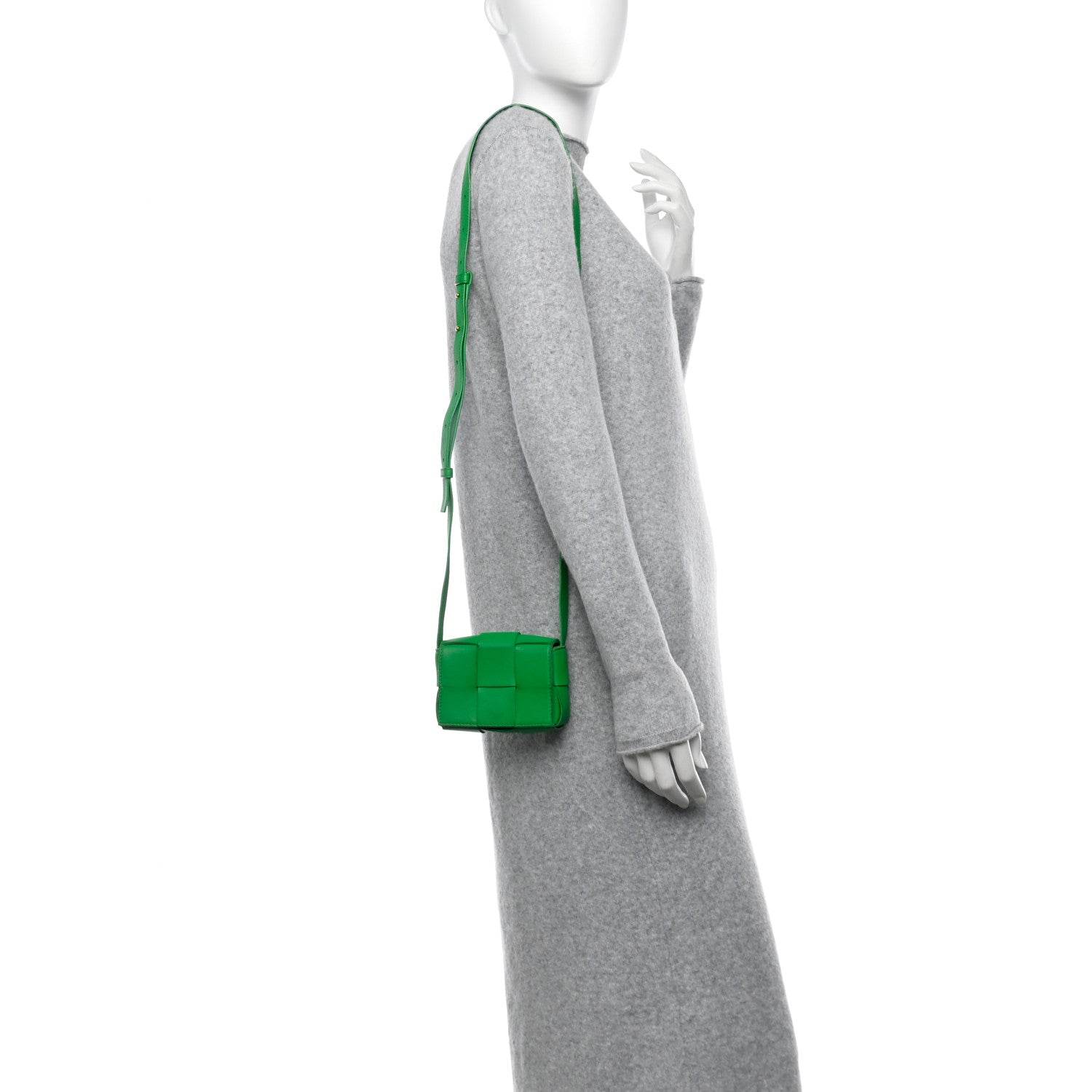 Bottega Veneta Lambskin Maxi Intrecciato Extra Mini Cassette Crossbody Bag Parakeet 2 of 11