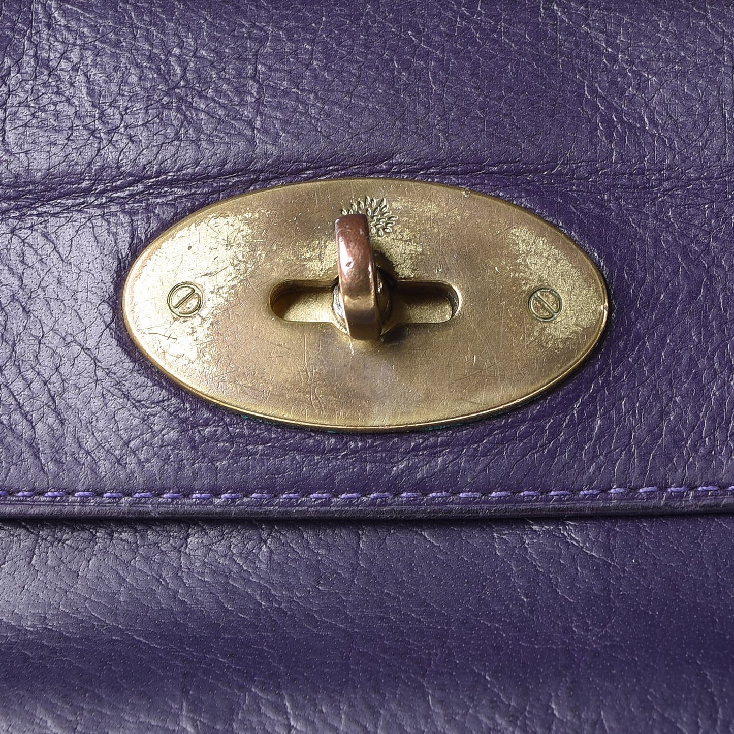 Grainy Calfskin Bayswater Wallet Grape