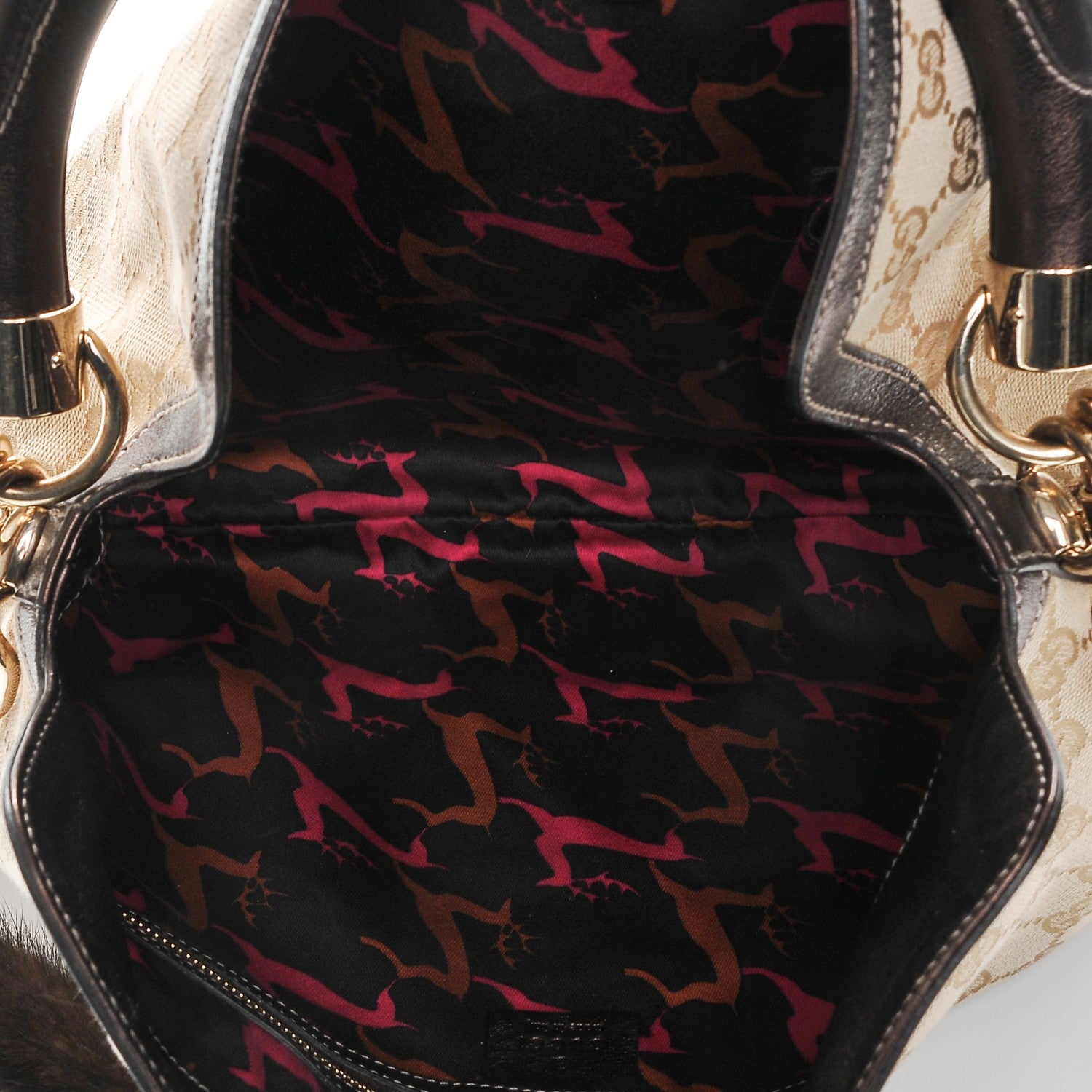 Gucci Monogram Mink Indy Small Top Handle Bag Metallic 10 of 12