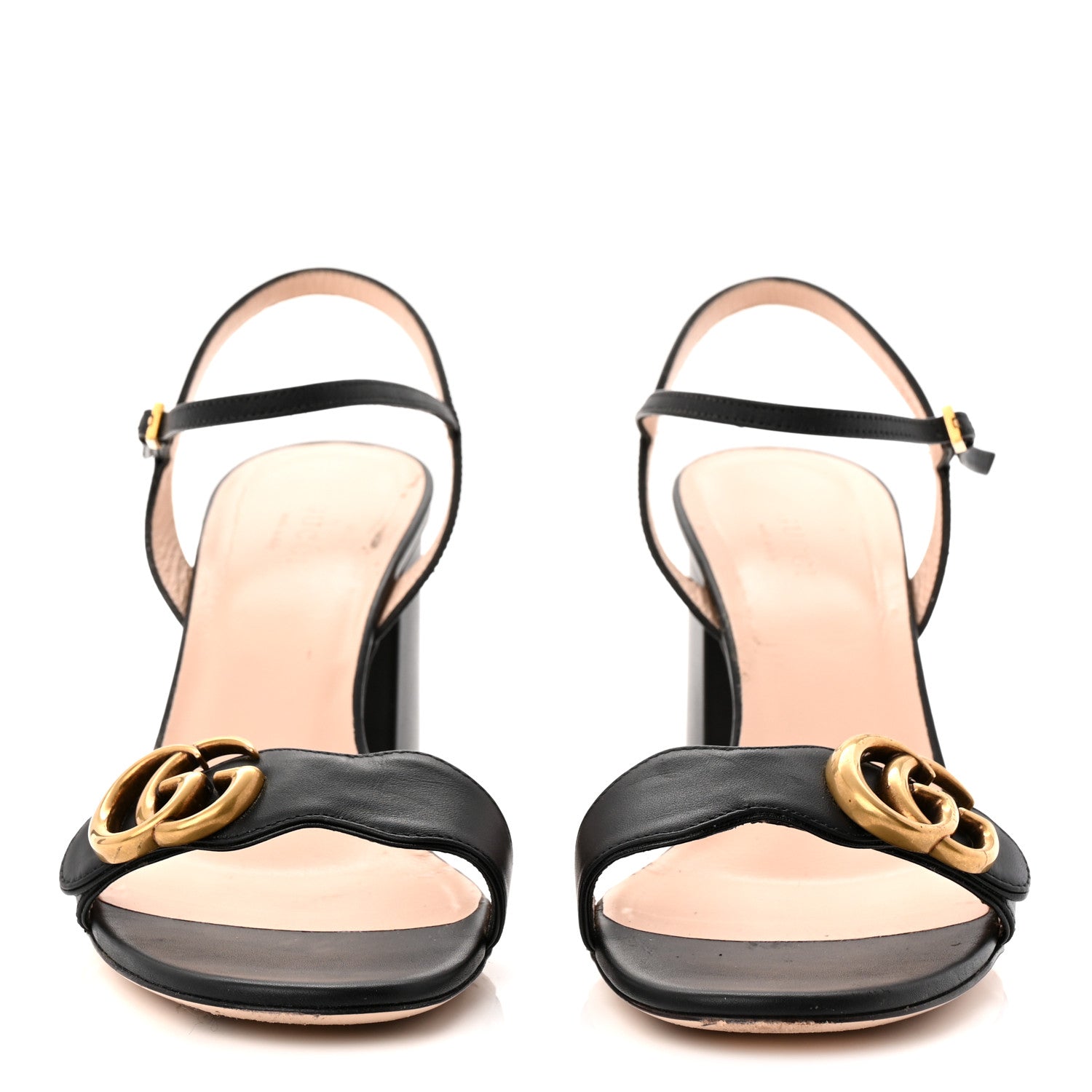 Gucci Lifford Calfskin GG Marmont Ankle Wrap 75mm Sandals 39 Black 3 of 10