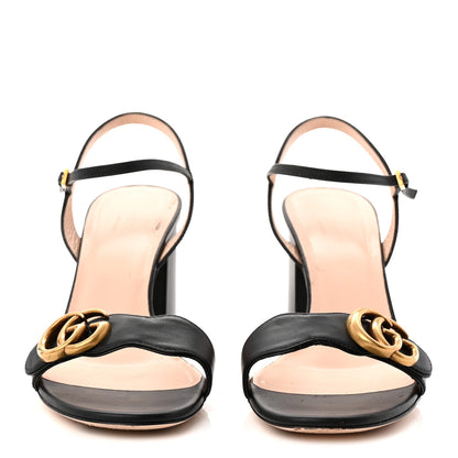 Gucci Lifford Calfskin GG Marmont Ankle Wrap 75mm Sandals 39 Black 3 of 10